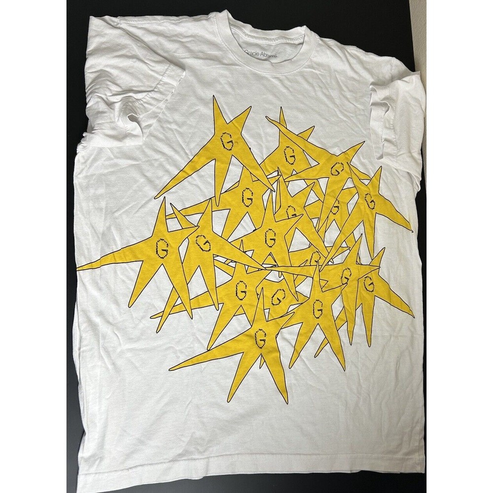 Gracie Abrams G Yellow Star‎ Splatter White Tee Size XL Extra Large